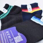 جوراب زنونه مشکی با نوار رنگی کد96 - تصویر 2