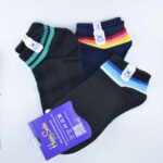 جوراب زنونه مشکی با نوار رنگی کد96 - تصویر 3