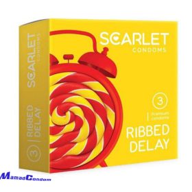 کاندوم تاخیری شیاردار اسکارلت 3 عددی مدل RIBBED DELAY